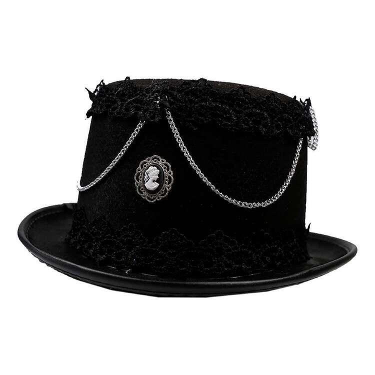 Spooky Hollow Victorian Top Hat Black