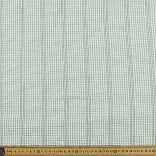 Yarn Dyed Check #2 Printed 140 cm Seersucker Fabric Green 140 cm