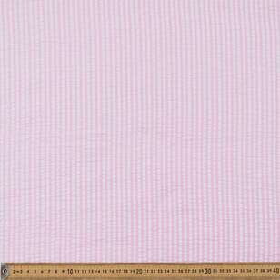 Yarn Dyed Stripe #4 Printed 140 cm Seersucker Fabric Pink 140 cm