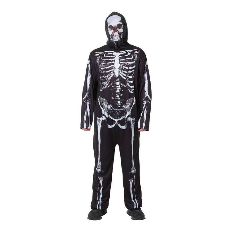 Spooky Hollow Skeleton Adult Costume Black & White Large - X Large