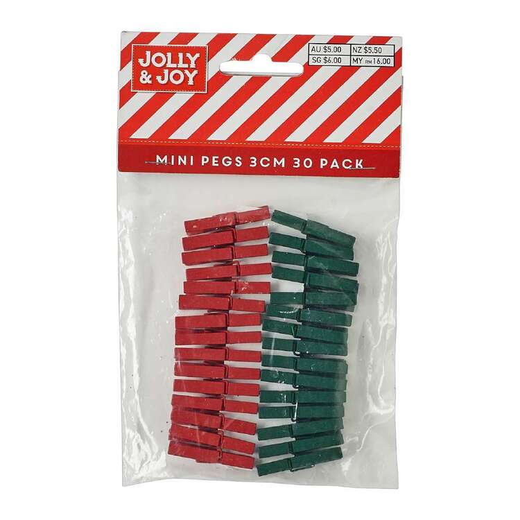 Jolly & Joy Mini Wood Pegs 30 Pack