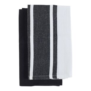 Kitchen By Ladelle Everyday Kitchen Towels 2 Pack Black 50 x 70 cm