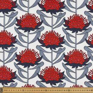 Jocelyn Proust 150 cm New Waratah Printed Decorator Fabric Ecru 150 cm