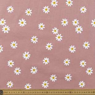 Small Daisy Printed 112 cm Buzoku Duck Fabric Pink 112 cm