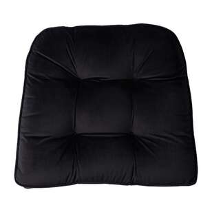 KOO Maddie Velvet Chair Pad Black 45 x 41 x 7 cm