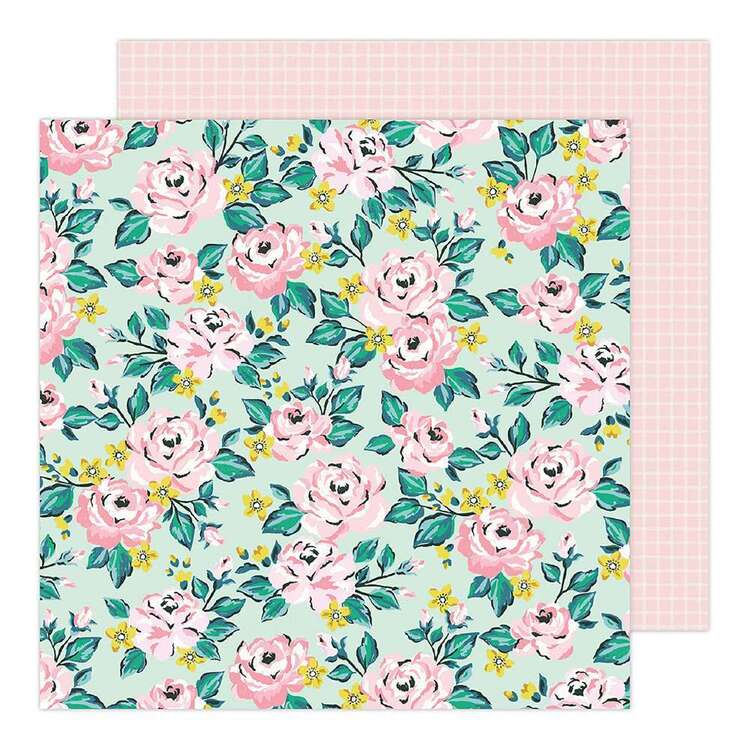 American Crafts 12 x 12 in Pink Floral Paper Pink Floral 12 x 12 in