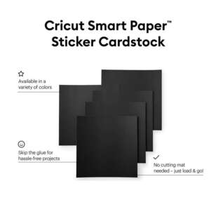 Cricut Smart Paper Sticker Cardstock Black 13 x 13 in