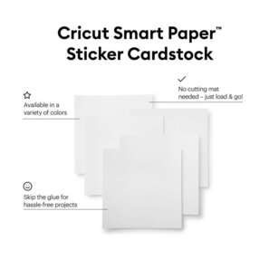 Cricut Smart Paper Sticker Cardstock White 13 x 13 in