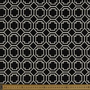 Modern Geo 140 cm Tapestry Fabric Black & Ivory 140 cm