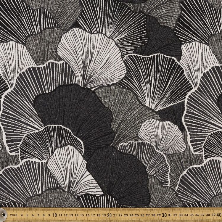 Gingko 140 cm Tapestry Fabric Black & Ivory 140 cm