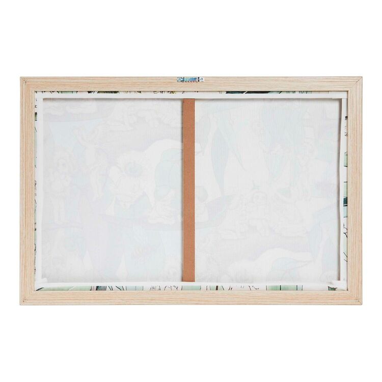 May Gibbs Gum Blossom Babies Framed Canvas Print Green & White 40 x 60 cm