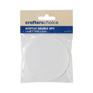 Crafters Choice Acrylic Bauble 4 Pack Clear 7.5 cm