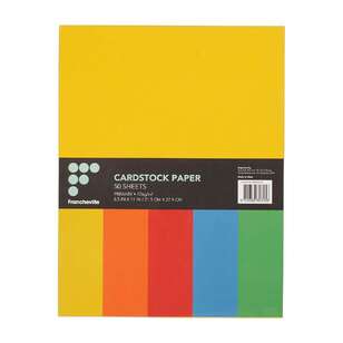 Francheville Primary Colour Cardstock 50 Pack Primary 22 x 28 cm