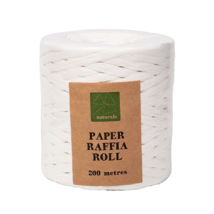 Shamrock Craft Paper Raffia Roll White 200 m