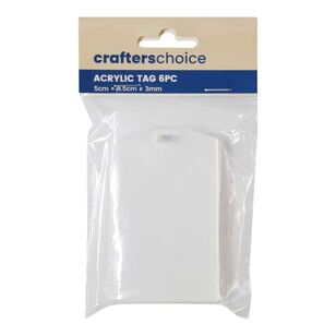 Crafters Choice Acrylic Tag 6 Pieces Clear 8 x 5 cm