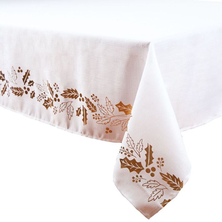 Christmas By Ladelle Leaves Tablecloth