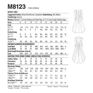 McCall's M8123 Misses' Coat