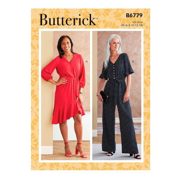 Butterick B6779 Misses' Dress, Jumpsuit & Sash Pattern