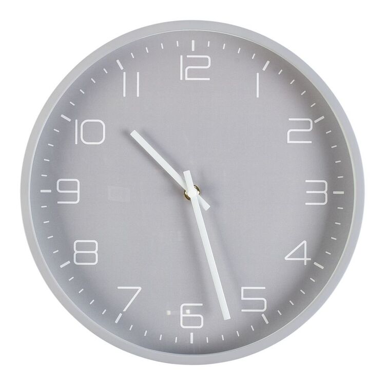 Living Space 30.5 cm Matte Clock Grey 30.5 cm