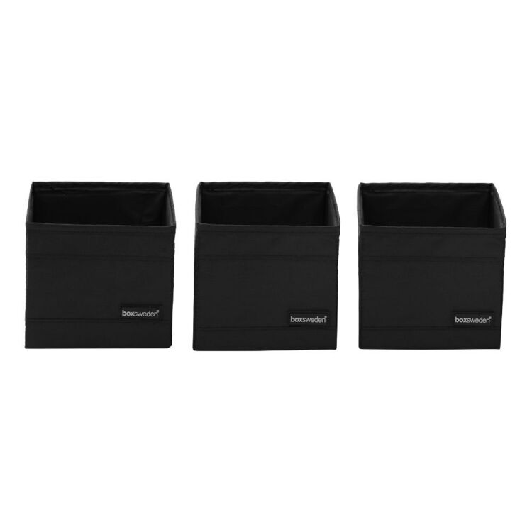 Boxsweden Kloset 3 Pack Storage Cubes Black 14 x 14 x 14 cm