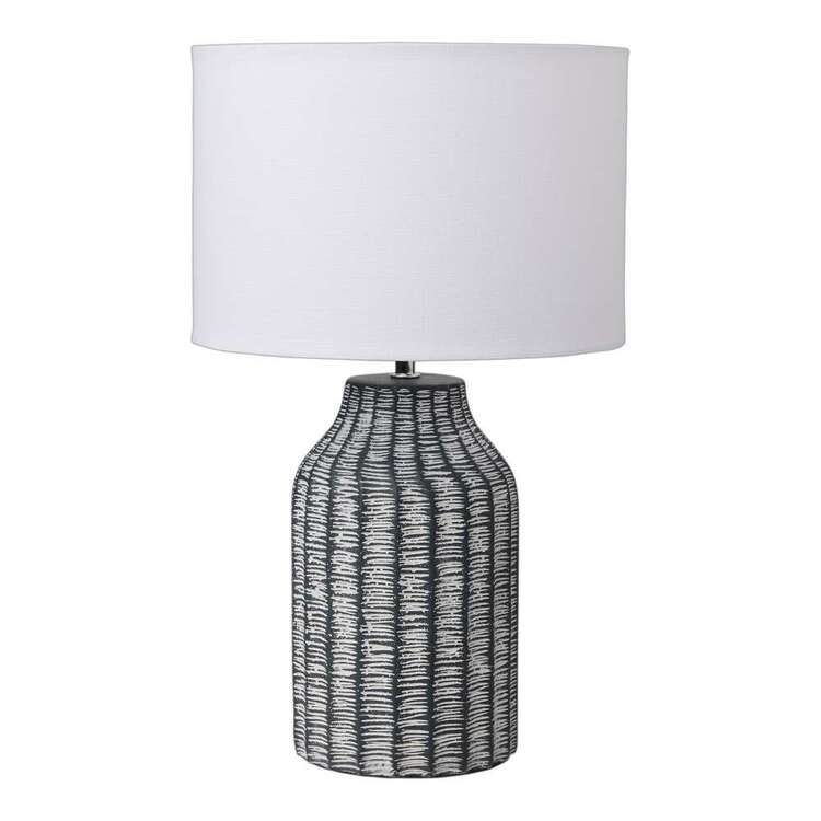 Cooper & Co Table Lamp Ceramic & Linen #2 Grey & White 47 x 28 cm