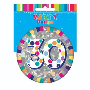 Artwrap 30th Birthday Badge Multicoloured Large