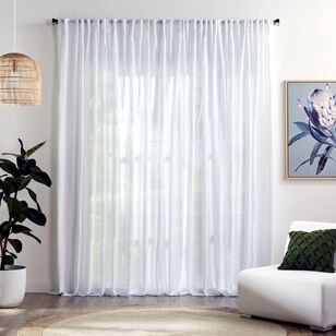 KOO Meeko 260 cm Sheer Multi Header Cut, Hem & Hang Curtain Fabric White 260 cm