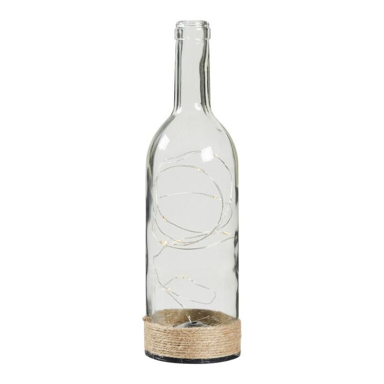 Living Space Bottle With Lights Clear 7.5 x 30 cm