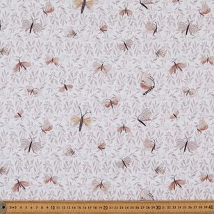 Katherine Quinn Butterfly Fun Printed 112 cm Organic Cotton Jersey Fabric White 112 cm