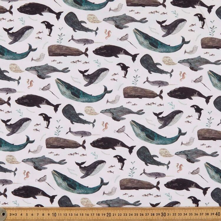 Katherine Quinn Sea Life Printed 112 cm Organic Cotton Jersey Fabric