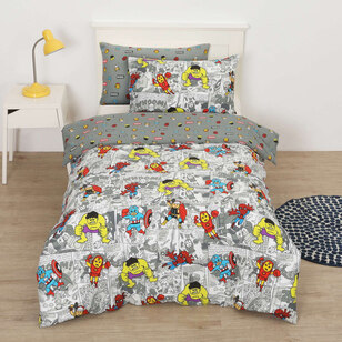 Marvel Heroes Comic Quilt Cover Set Multicoloured Queen