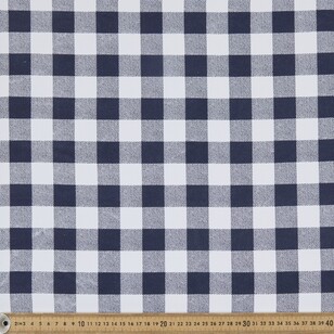 Gingham Check 120 cm Multipurpose Cotton Fabric Navy 120 cm