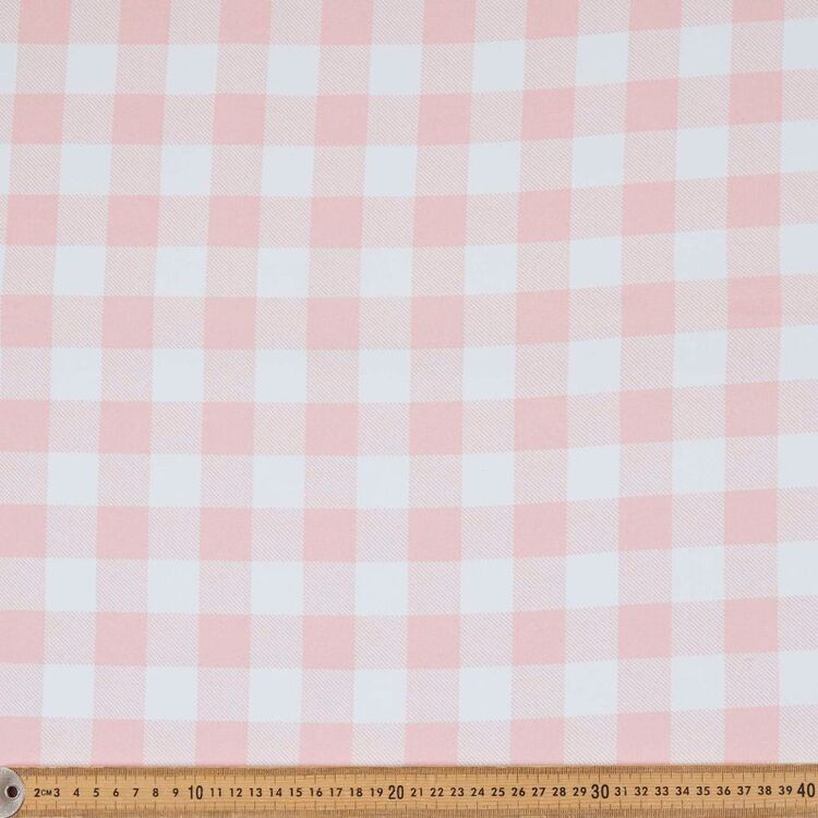 Gingham Check 120 cm Thermal Curtain Fabric Rose 120 cm