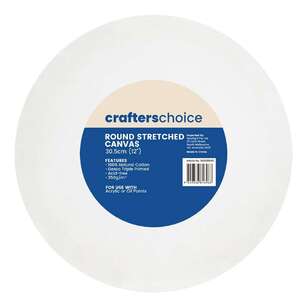 Crafters Choice Round Stretched Canvas White