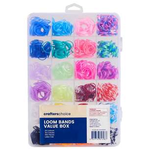 Crafters Choice Mini Loom Bands Value Box Multicoloured