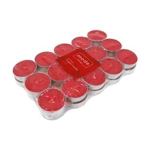 Mode Red Berries 4 Hour Tealight Candles 30 Pack Red