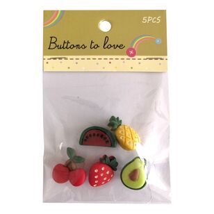 Buttons To Love Fruit Button Multicoloured