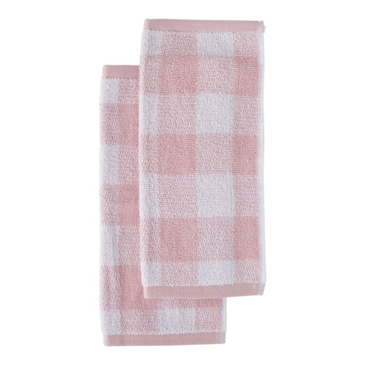 KOO Elite Gingham Towel Collection Pink