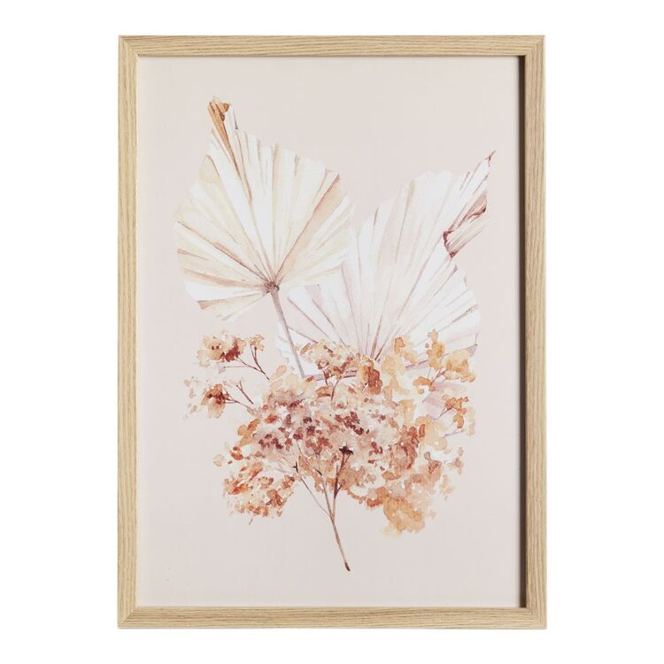 Cooper & Co Dried Floral Fan A3 Framed Print Pink & Natural A3