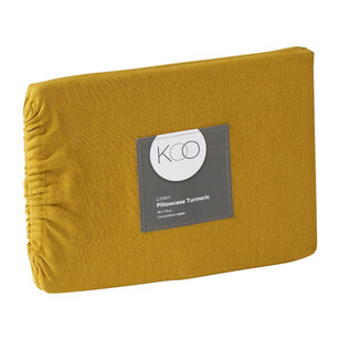 KOO Washed Linen Standard Pillowcase Turmeric Standard
