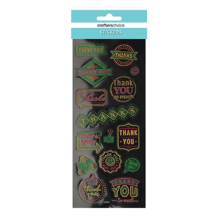 Crafters Choice Neon Thank You Sticker