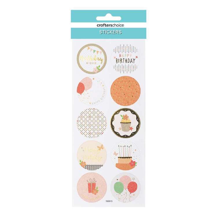 Crafters Choice Happy Birthday Paper Sticker Multicoloured