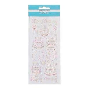 Crafters Choice Happy Birthday Crystal Sticker Multicoloured