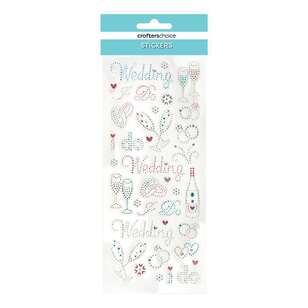 Crafters Choice Crystal Wedding Sticker Multicoloured