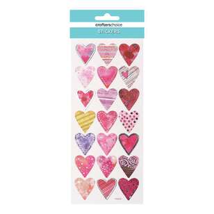 Crafters Choice Hearts Paper Foil Sticker Multicoloured