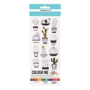Crafters Choice DIY Colour Me Cactus Paper Sticker Multicoloured