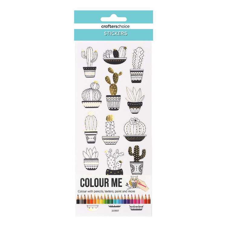 Crafters Choice DIY Colour Me Cactus Paper Sticker