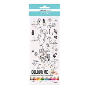 Crafters Choice DIY Colour Me Flamingo Paper Sticker Multicoloured