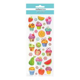 Crafters Choice PVC Glitter Cupcakes Sticker Multicoloured
