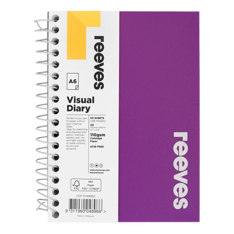 Reeves FSC A6 Visual Diary Purple A6